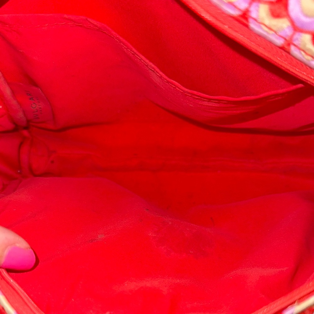 Bulgari Pink and Red Cosmetic Bag NEW - Picture 5 of 6